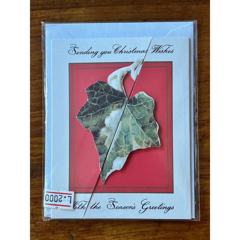 Vintage Italian 3D Christmas Cards with Ivy Design (Set of 2) – Pre-Euro Era